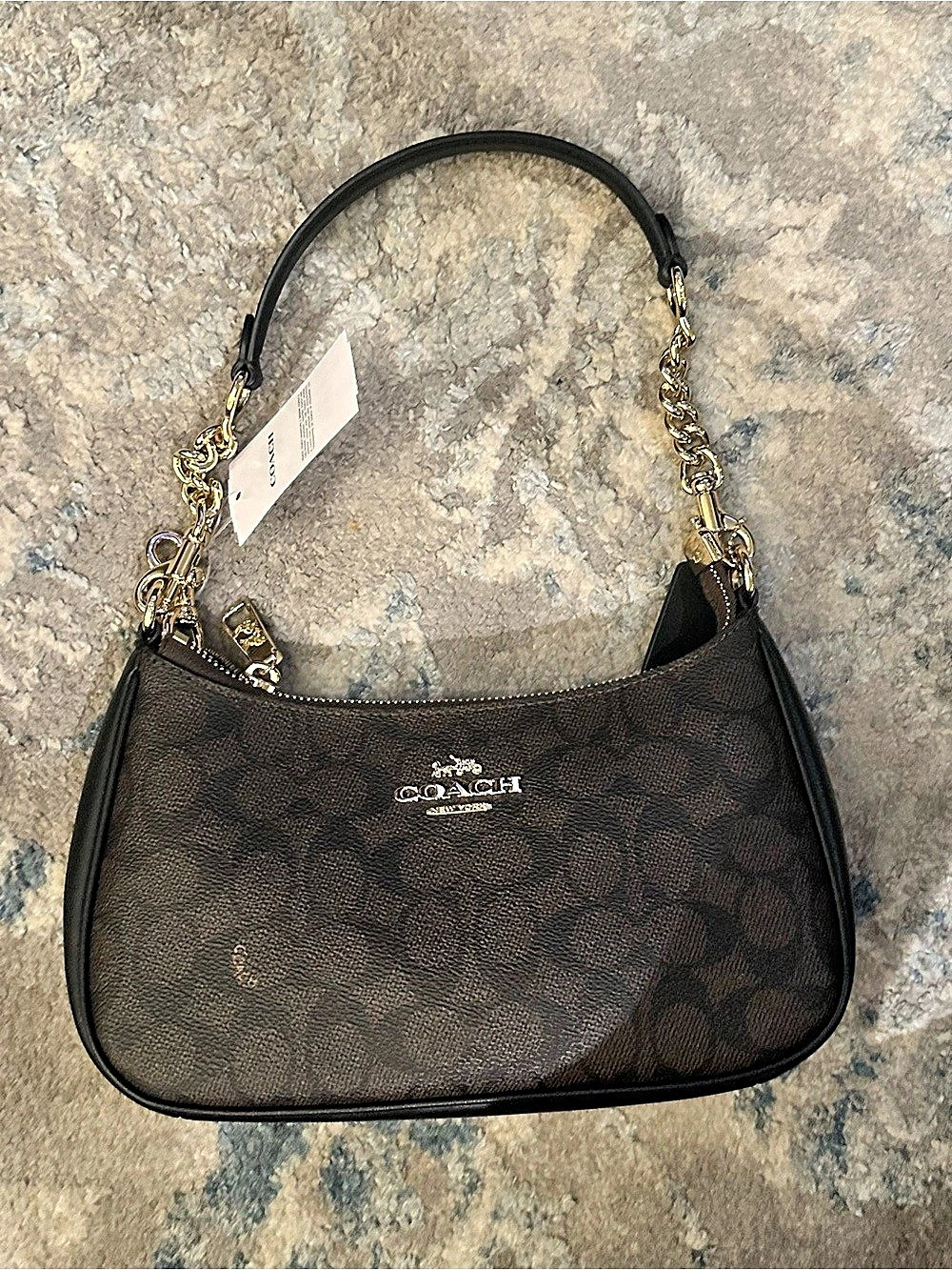 Coach Teri Shoulder Bag Brown & Black